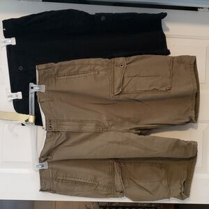 Two Pairs of Men's Cargo Shorts Levi's and Wrangler.